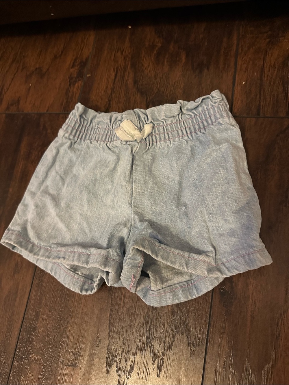 Vintage Nursery Rhyme Light Blue High Waist Drawstring Shorts